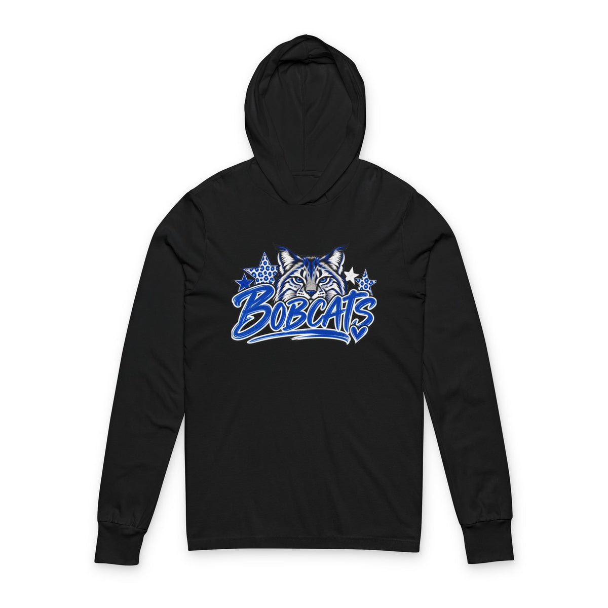Bobcats Mascot Unisex Hooded Long Sleeve Tee
