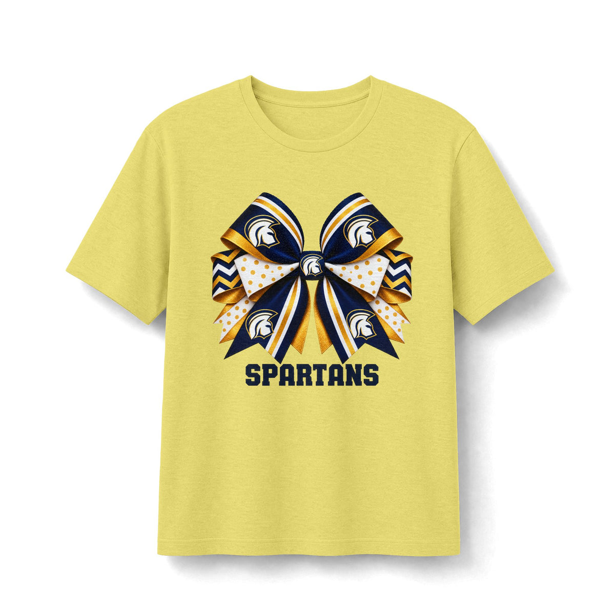 Academy of Blanchard Spartans Bow T-Shirt - Navy and Gold School Tee