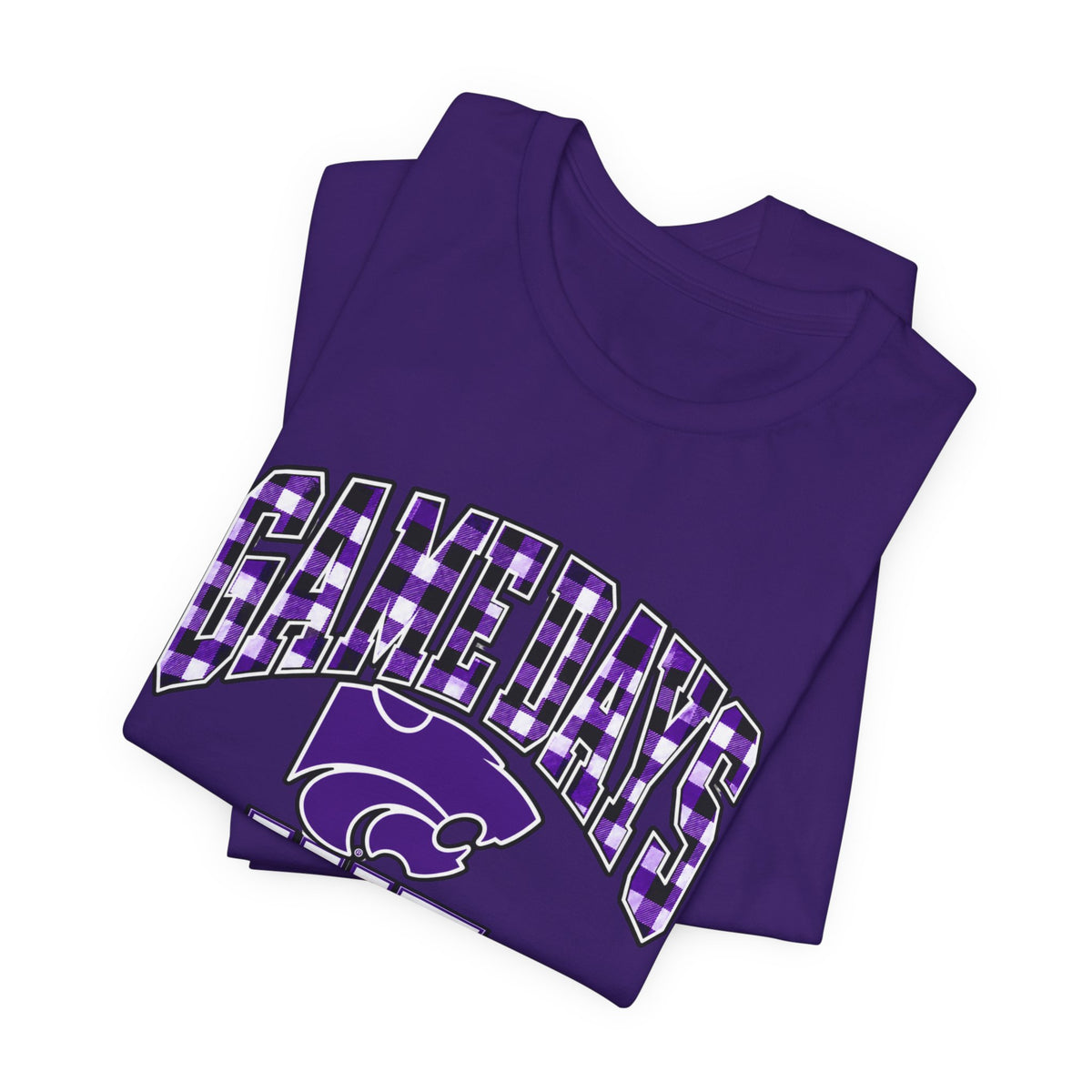 Game Days Hit Different Wildcats Tee - Purple Plaid Game Day Shirt