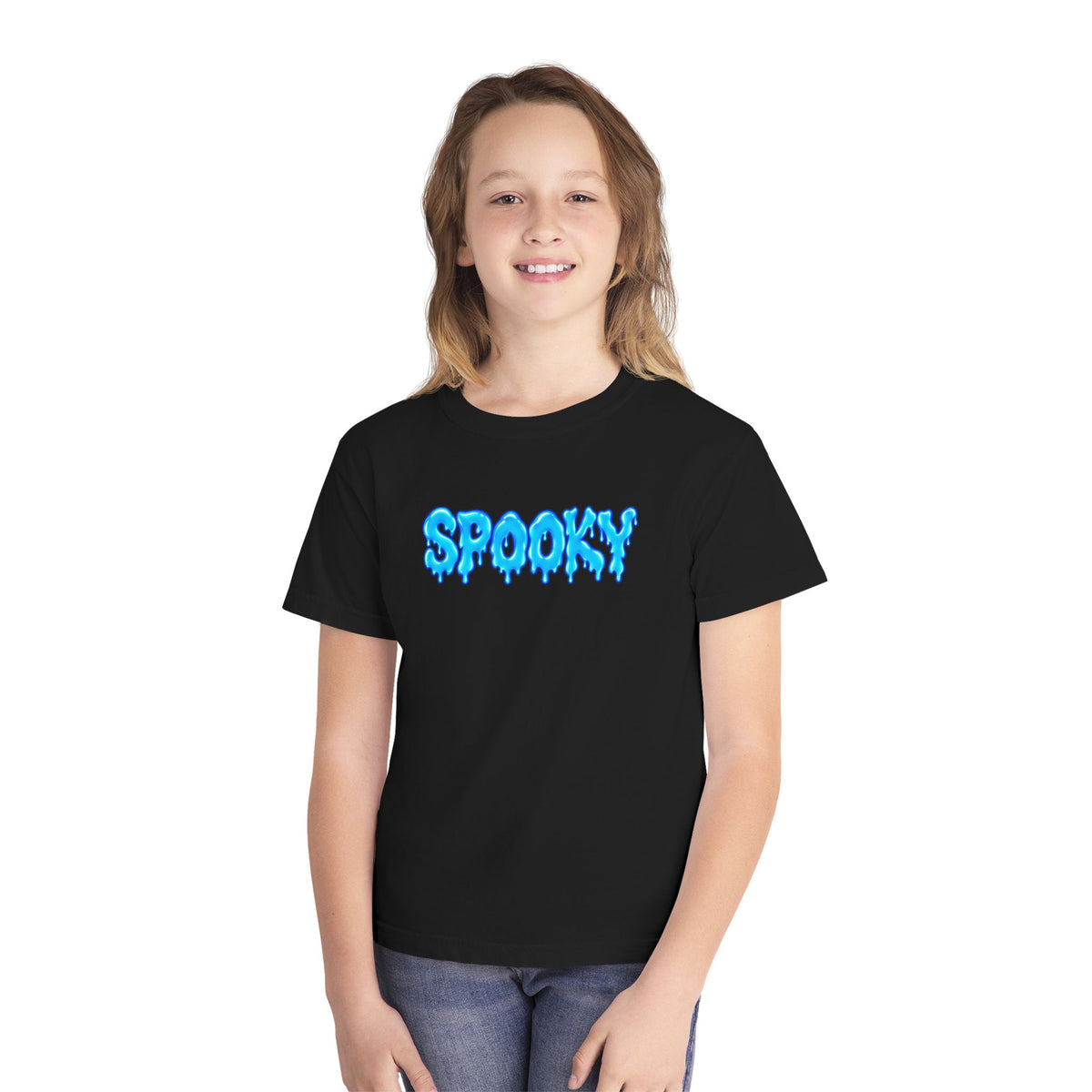 Electric Blue Spooky Halloween T-Shirt - Drip Youth Tee