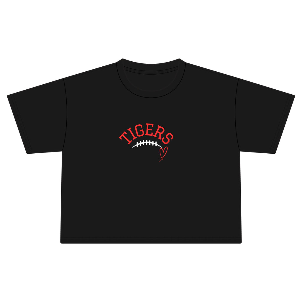 Tigers Football Heart Women's Jersey Crop Tee