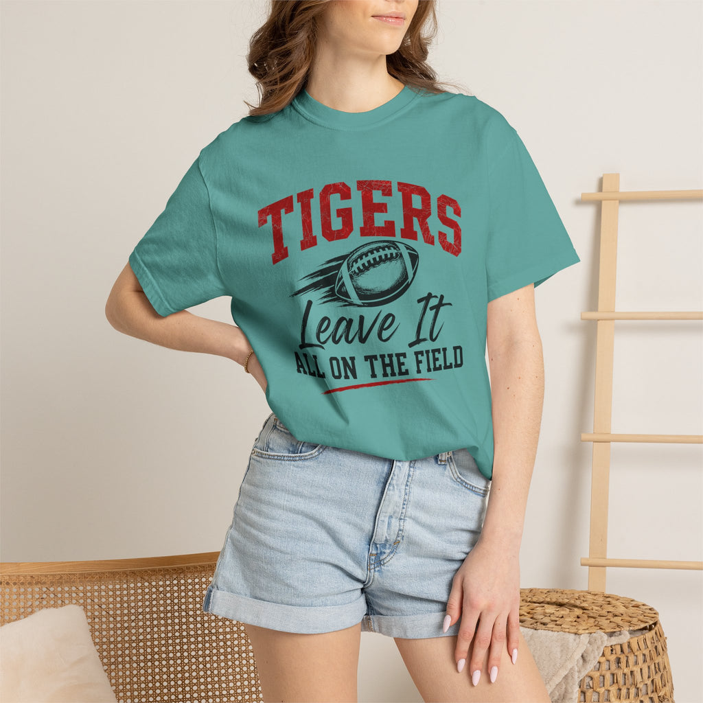 Tigers Leave It All on the Field/Comfort Colors Football Tee