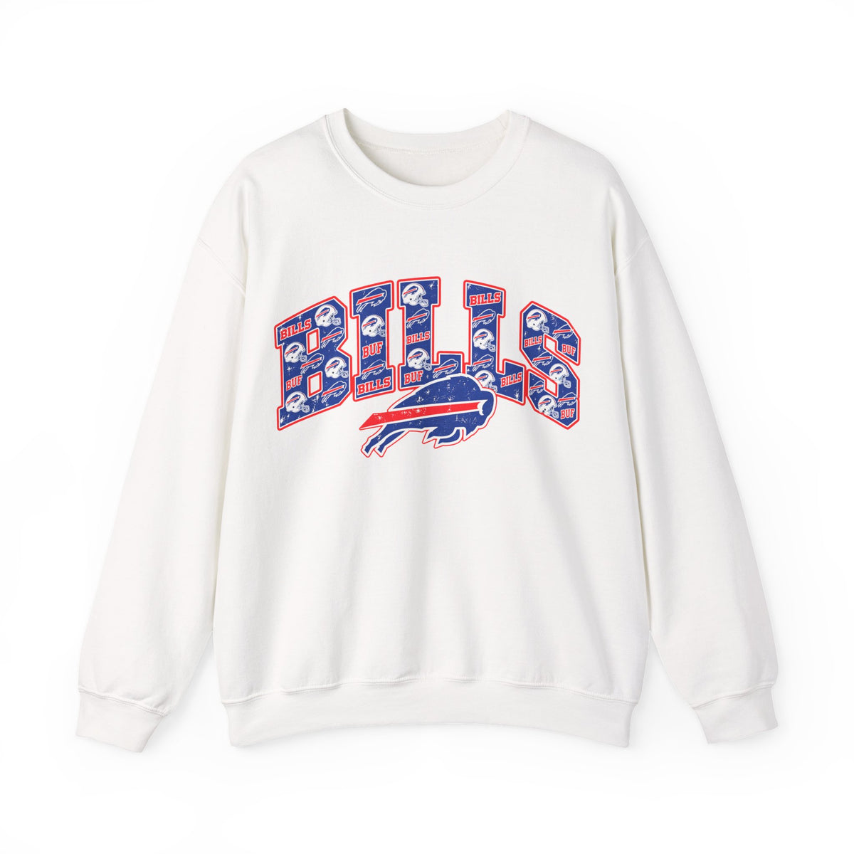 Buffalo Bills Patterned Game Day Crewneck Sweatshirt