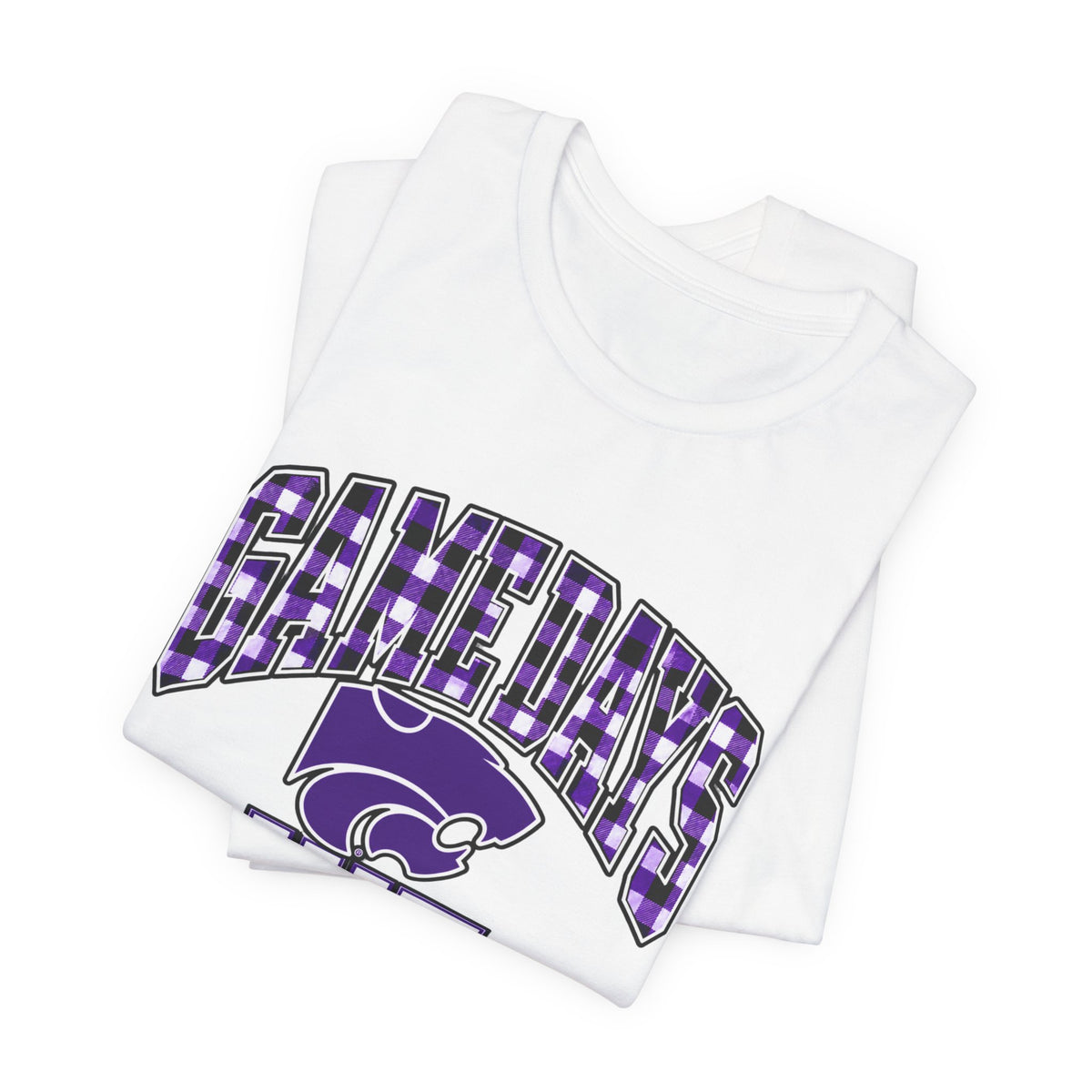 Game Days Hit Different Wildcats Tee - Purple Plaid Game Day Shirt