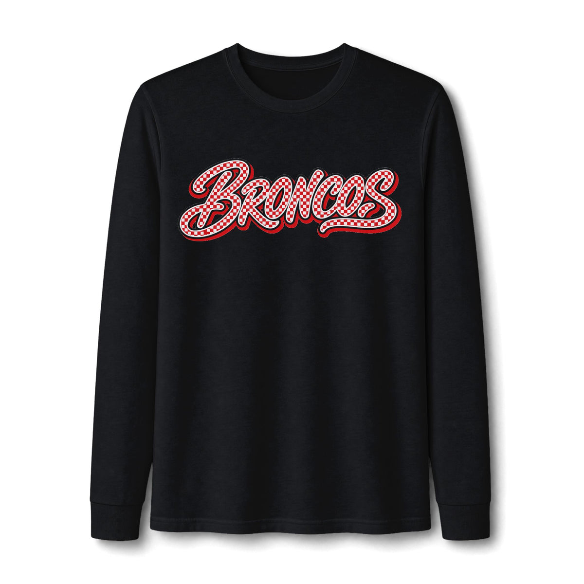 Broncos Checkered Script Tri-Blend Long Sleeve Tee