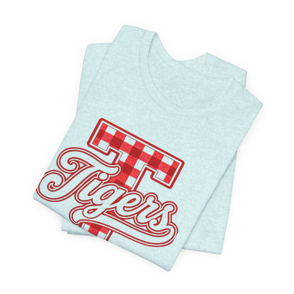 Tigers Plaid Varsity Tee - Preppy Script T-Shirt
