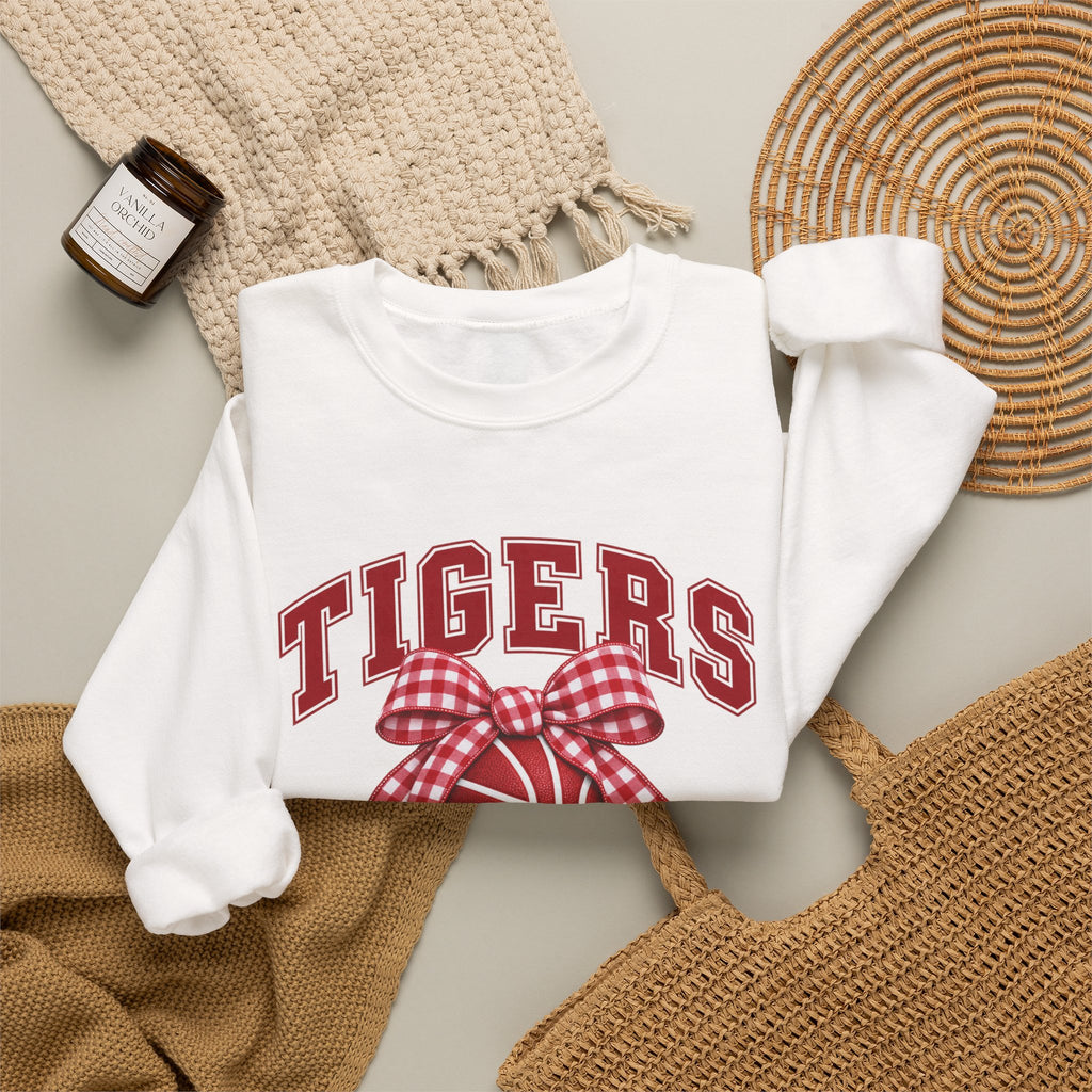 Tigers Basketball Bow Crewneck Sweatshirt