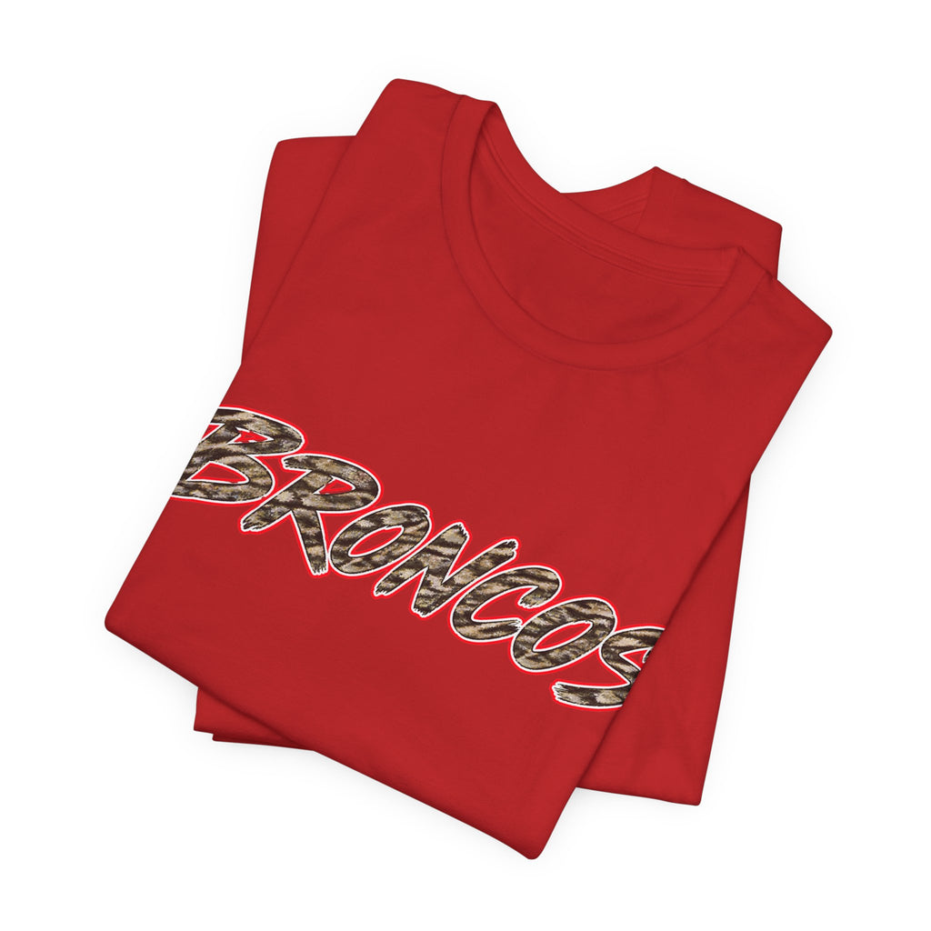 BRONCOS Leopard Print Unisex Tee - Bella+Canvas 3001