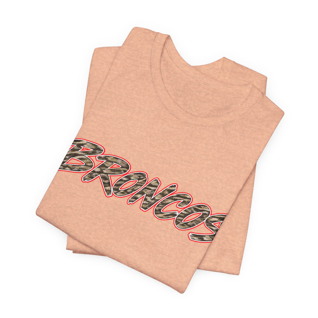 BRONCOS Leopard Print Unisex Tee - Bella+Canvas 3001