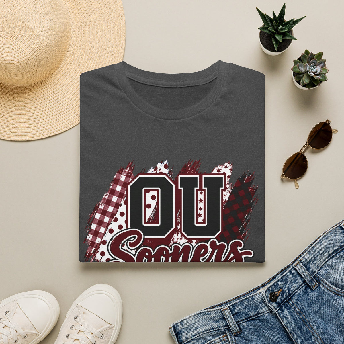 Sooners Mixed-Print Unisex Softstyle T-Shirt