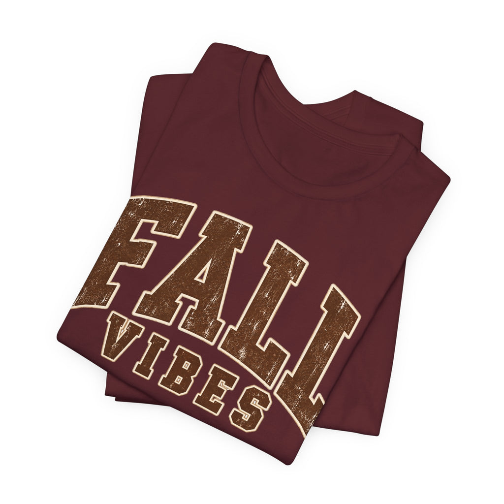 Fall Vibes T-Shirt - Vintage Collegiate Autumn Graphic Tee