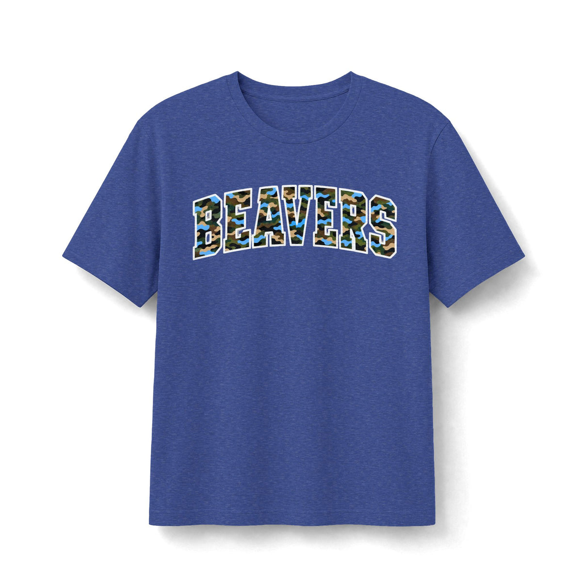 Beavers Columbia Blue Camo Tee - Bella+Canvas