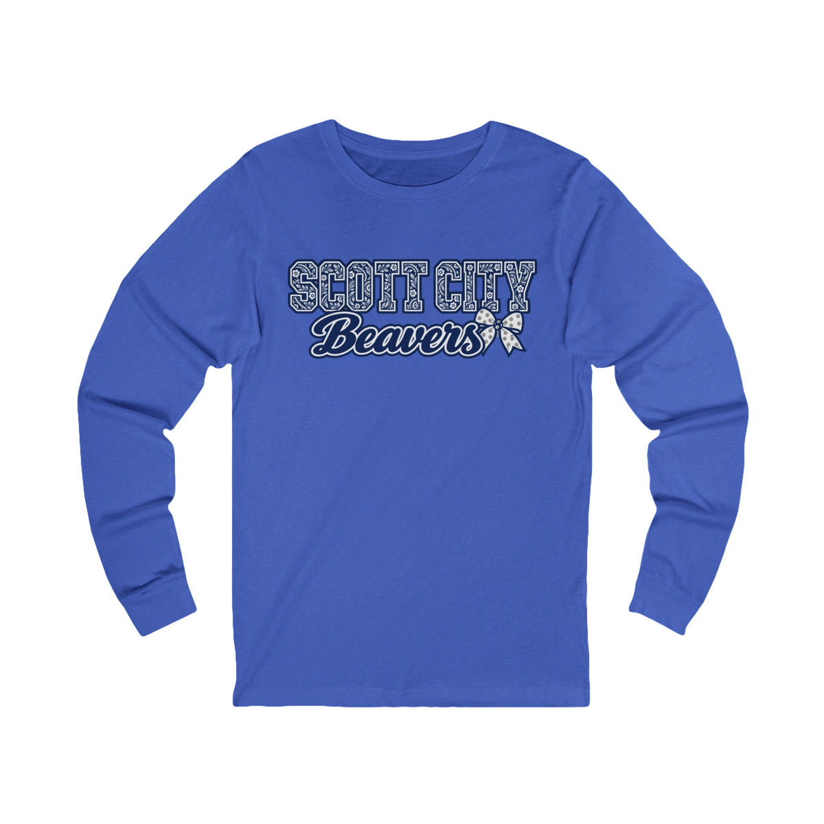 Scott City Beavers Paisley Bow Long Sleeve Tee
