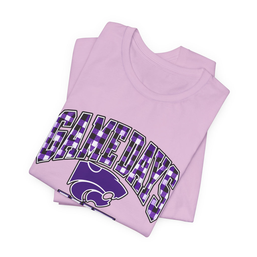 Game Days Hit Different Wildcats Tee - Purple Plaid Game Day Shirt