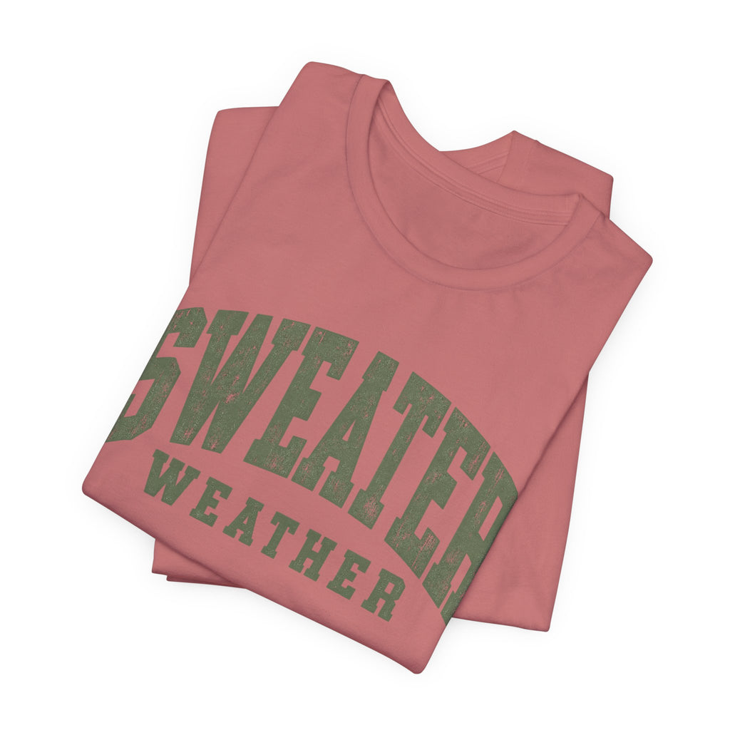 Sweater Weather T-Shirt - Vintage Collegiate Fall Tee