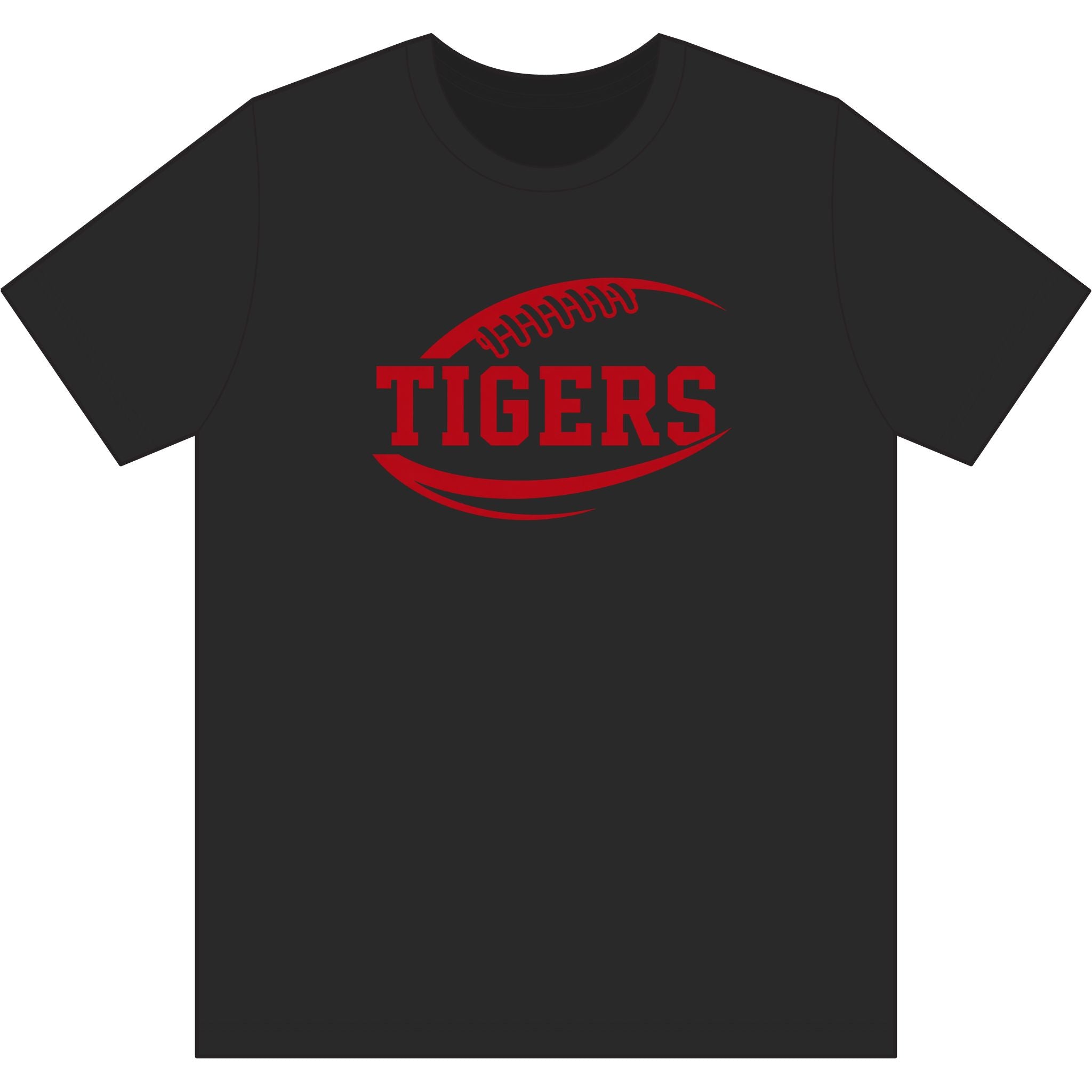 Tigers Football Camo Tee - Red Football Graphic T-Shirt