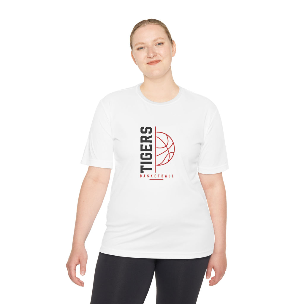 Tigers Basketball Tee - Vertical Logo Moisture-Wicking Shirt