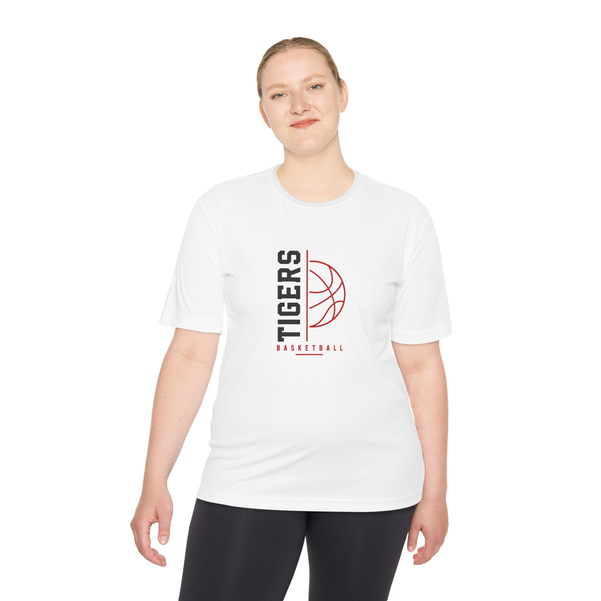 Tigers Basketball Tee - Vertical Logo Moisture-Wicking Shirt