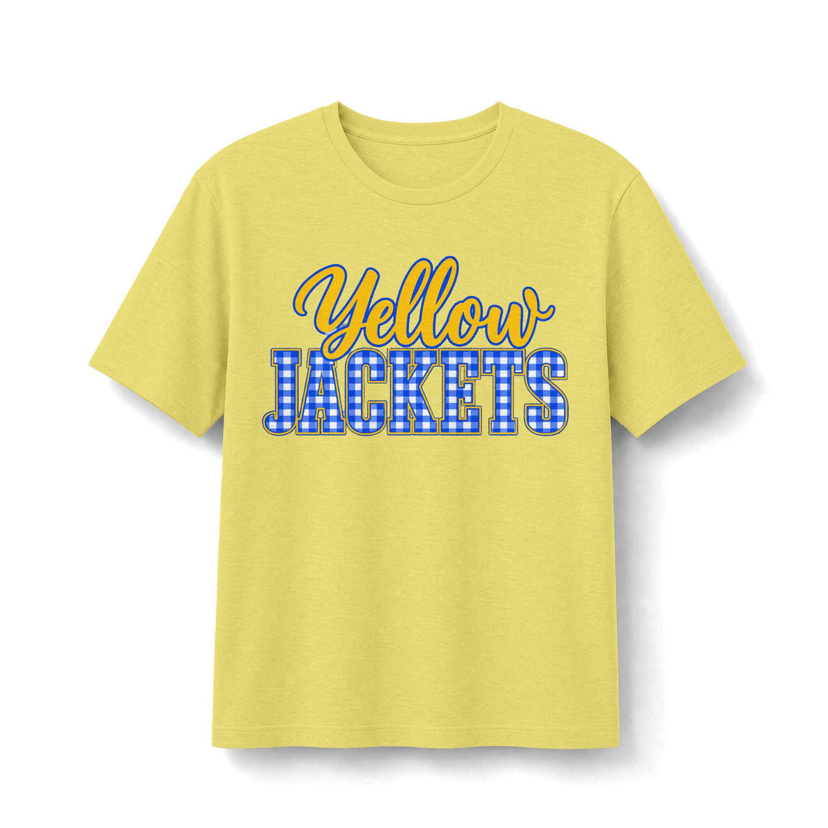 Yellow Jackets Blue Plaid Graphic Tee