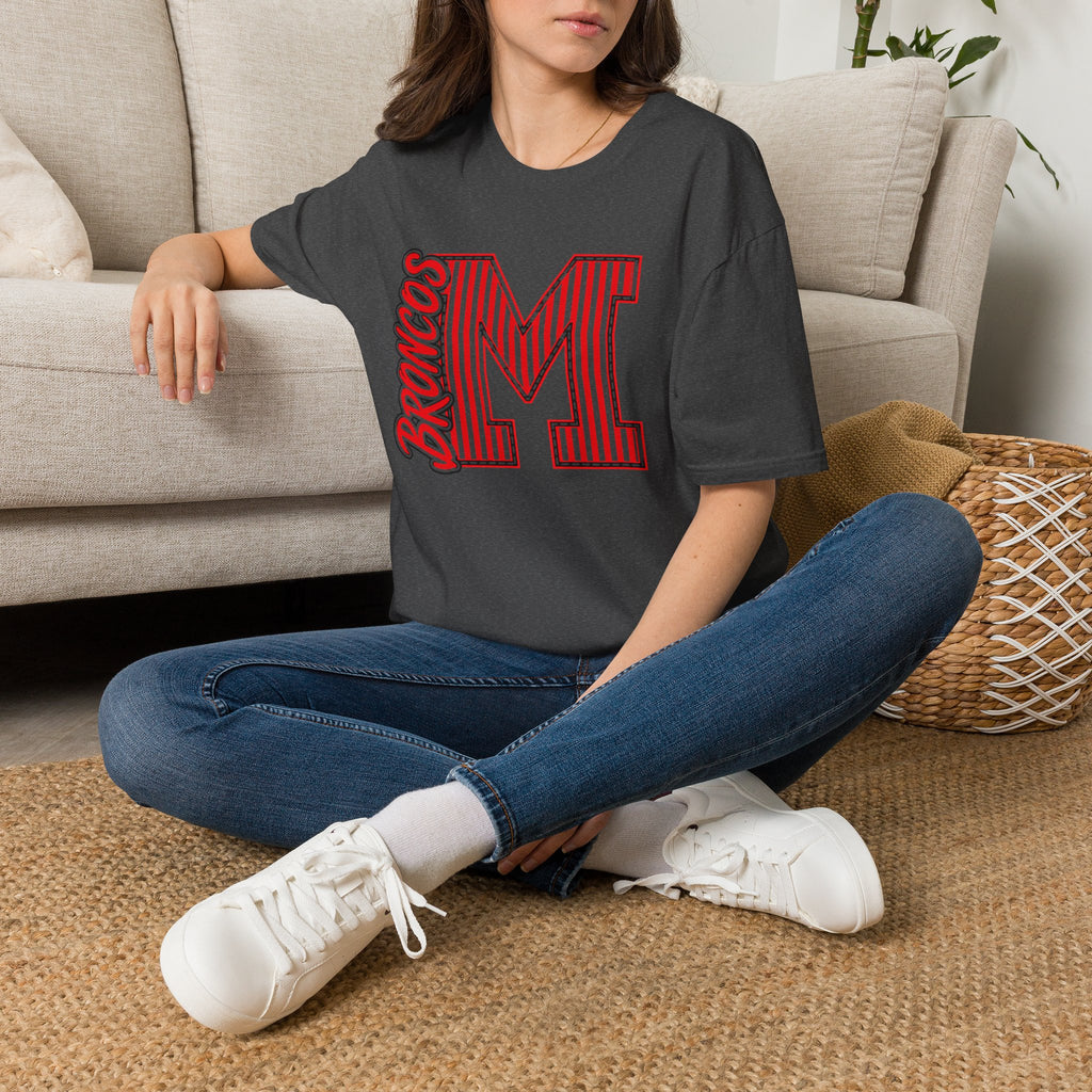 Broncos Varsity "M" Tee - Retro Letter Graphic T-Shirt