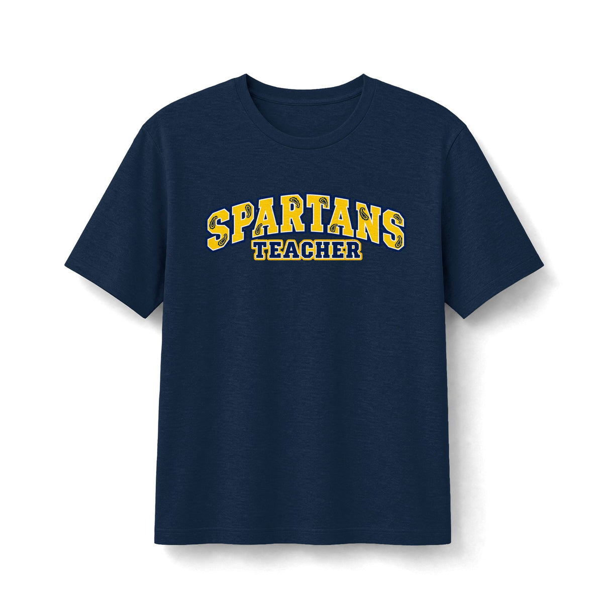Spartans Teacher Paisley Tee - Navy and Gold