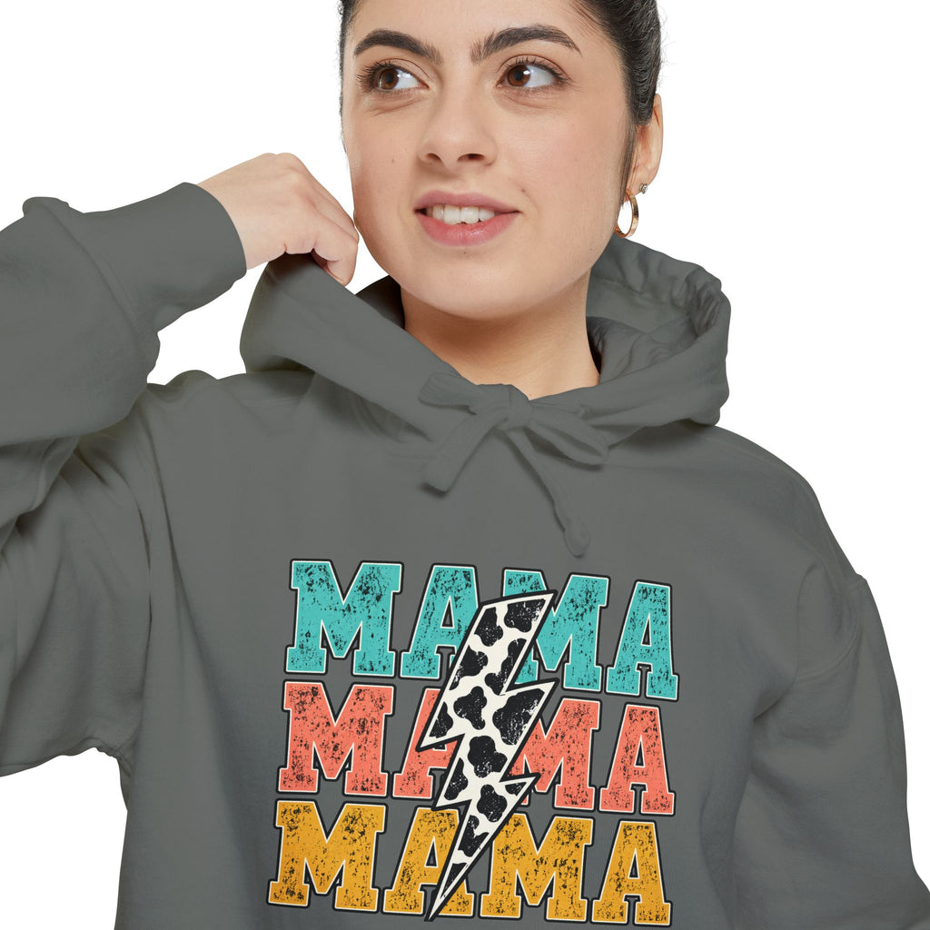 Retro MAMA Cow Print Hoodie
