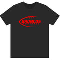 Broncos Football Tee — Red Logo Graphic T‑Shirt