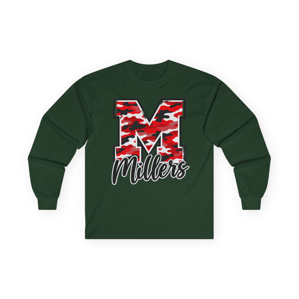 Millers Red Camo "M" Long Sleeve Tee