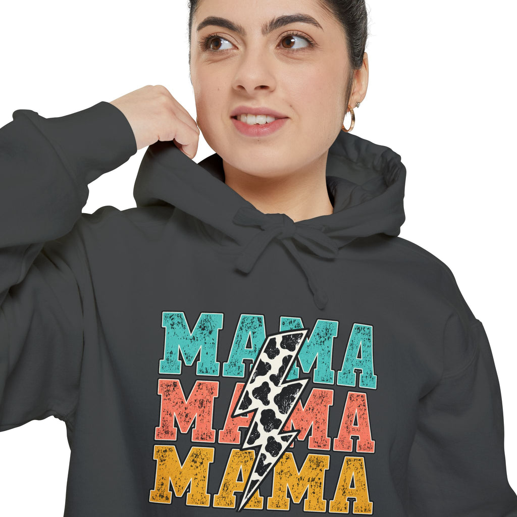 Retro MAMA Cow Print Hoodie