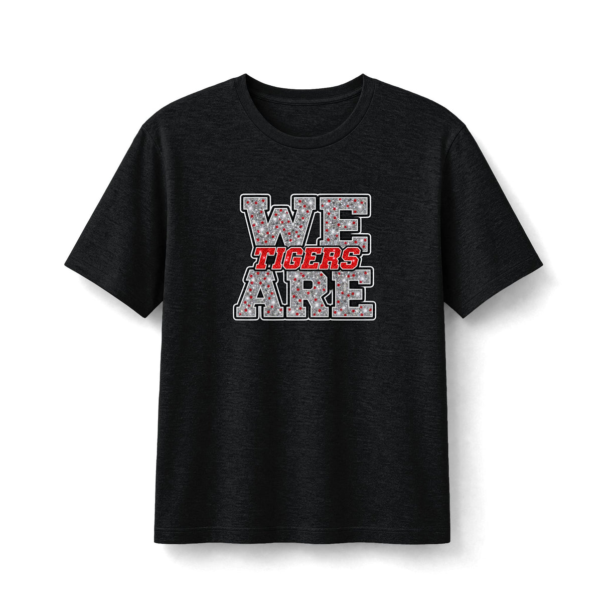 We are Tigers Red & Silver Sparkle Bella+Canvas Tee