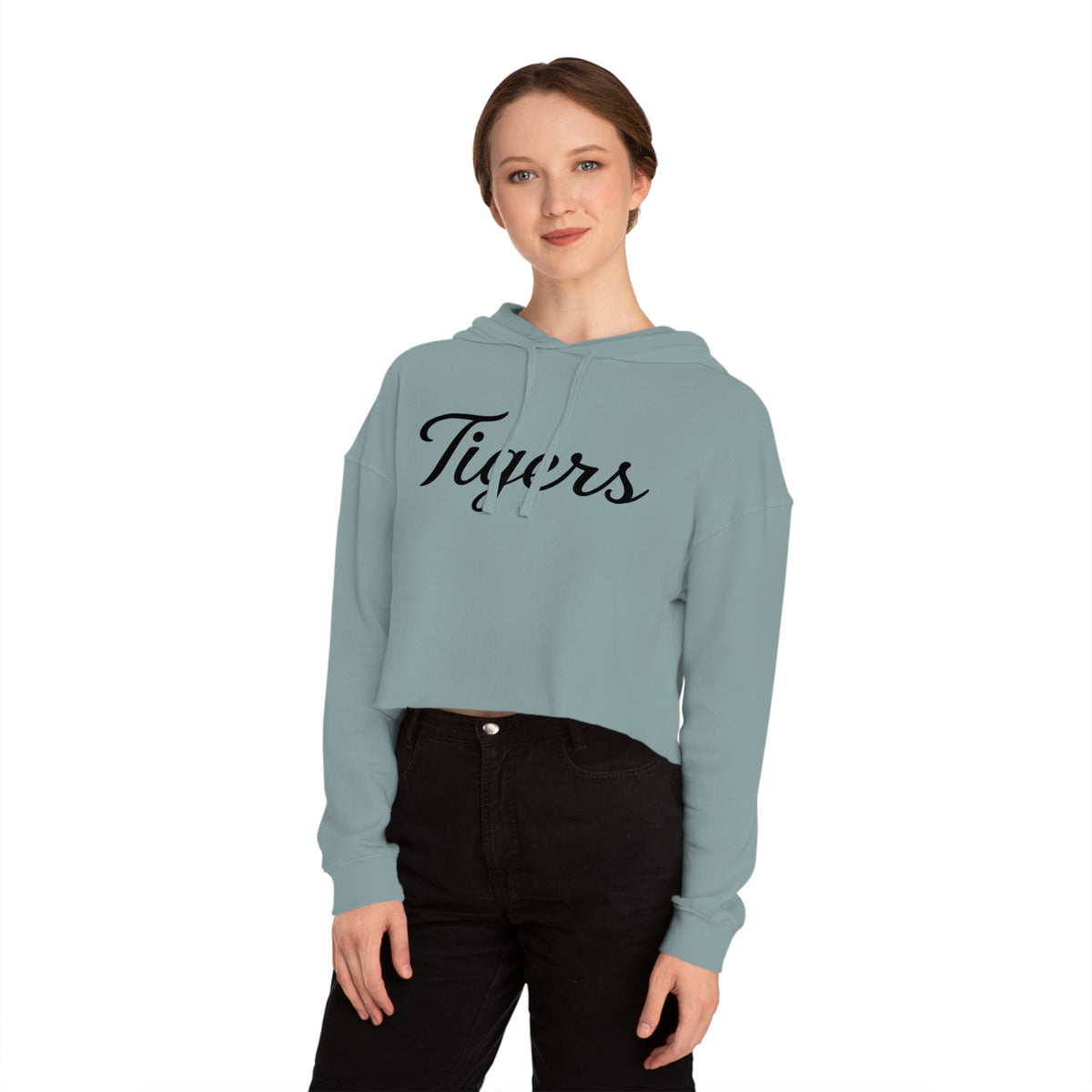 Tigers Script Cropped Hoodie