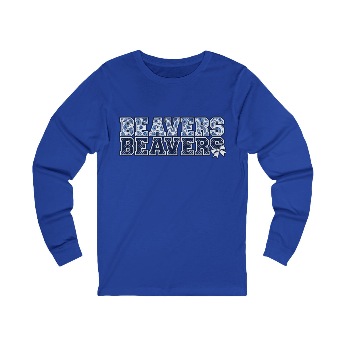 Beavers Paisley & Polka Dot Bow Long Sleeve Tee