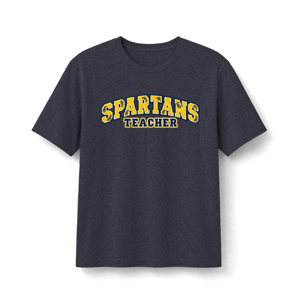 Spartans Teacher Paisley Tee - Navy and Gold