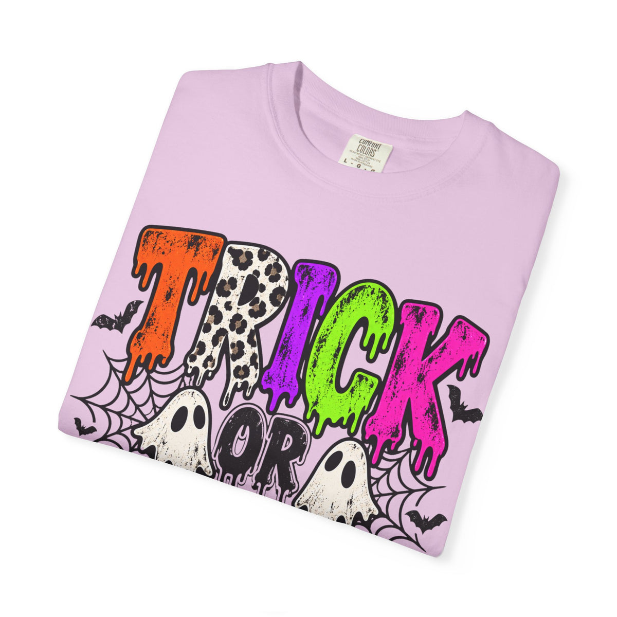 Trick or Treat Halloween Tee - Retro Ghost & Checkerboard T-Shirt