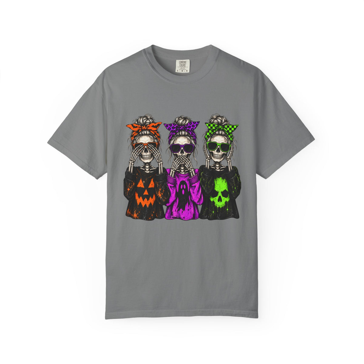 Halloween Skeletons T-Shirt - Colorful Spooky Graphic Tee