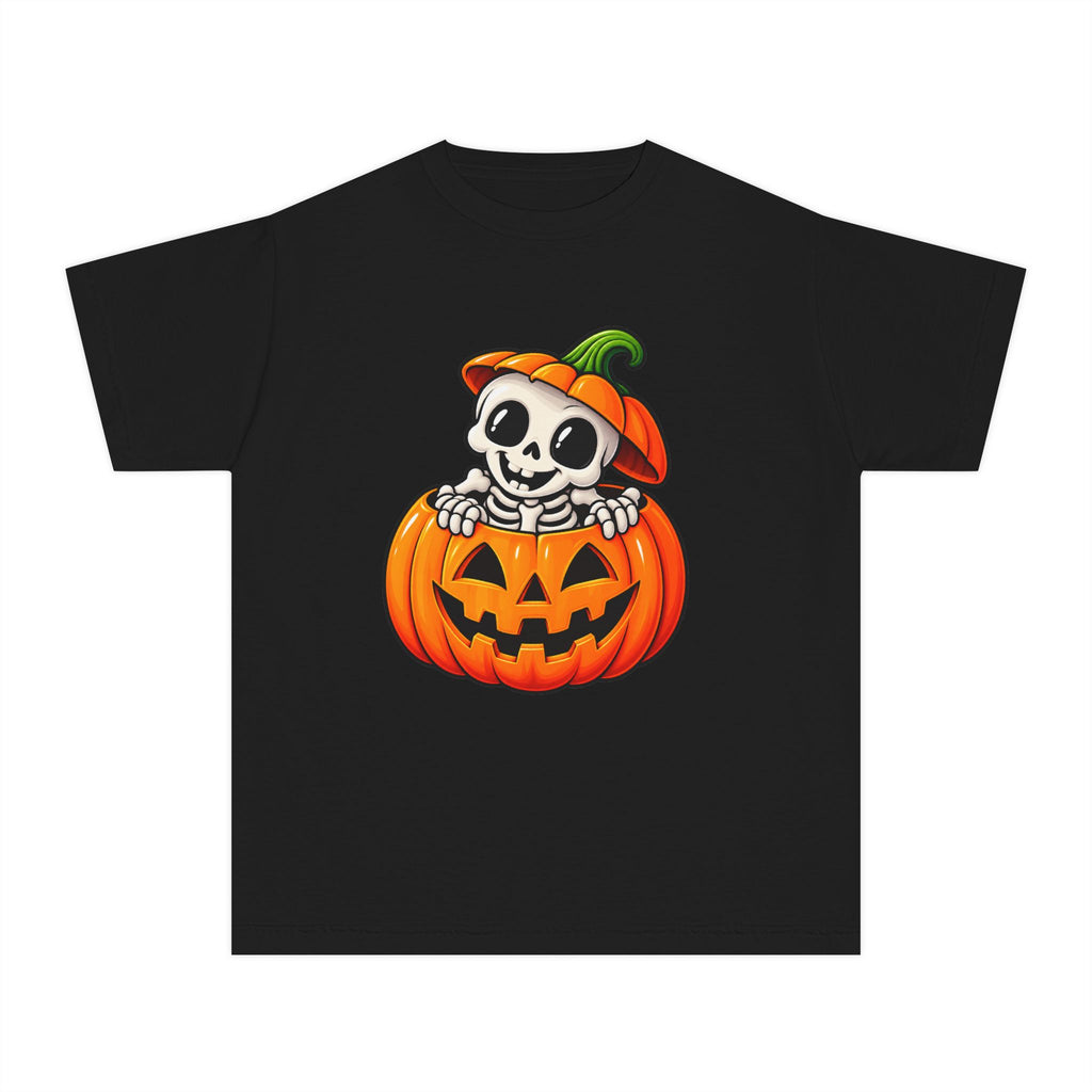 Pumpkin Bones Halloween T-Shirt - Cute Skeleton Youth Tee