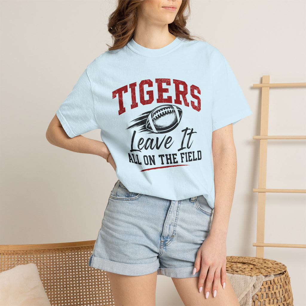 Tigers Leave It All on the Field/Comfort Colors Football Tee