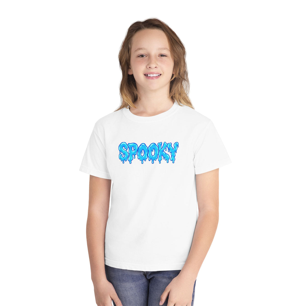 Electric Blue Spooky Halloween T-Shirt - Drip Youth Tee