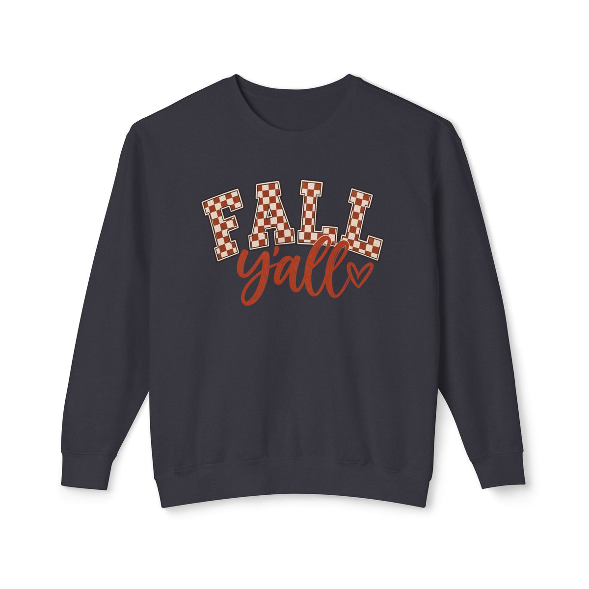 Fall Y'all Checkerboard Lightweight Crewneck Sweatshirt