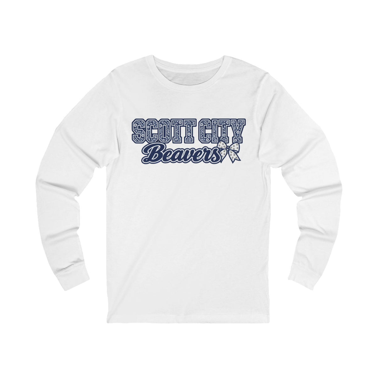 Scott City Beavers Paisley Bow Long Sleeve Tee