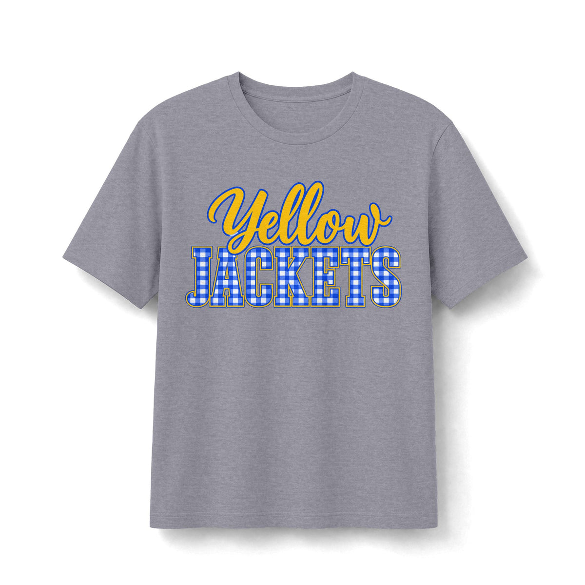 Yellow Jackets Blue Plaid Graphic Tee