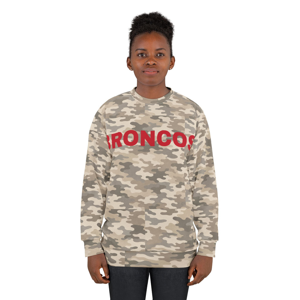 BRONCOS Camo Sweatshirt | Beige Camouflage Crewneck