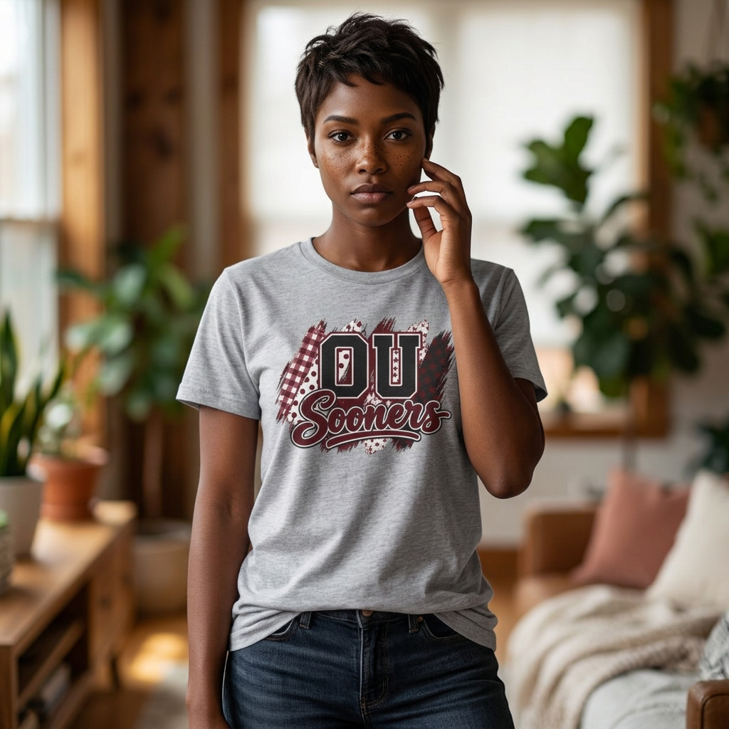 Sooners Mixed-Print Unisex Softstyle T-Shirt