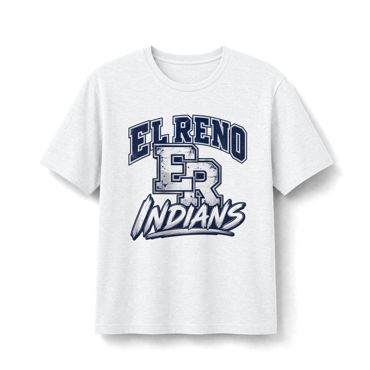 El Reno Indians ER Monogram Tee - Navy & White