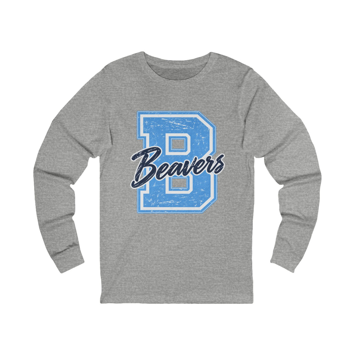 Beavers Distressed Letterman Long Sleeve Tee