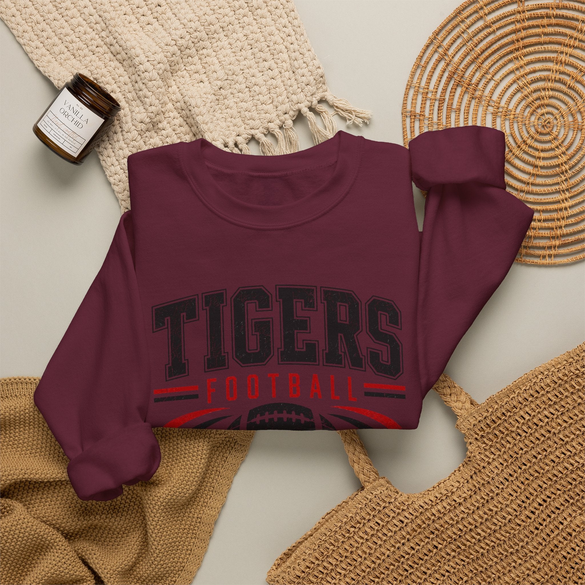 Tigers Football Vintage Logo Sweatshirt | Team Spirit Pullover