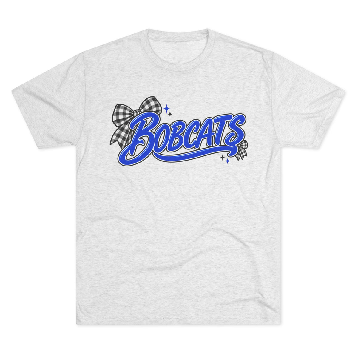Bobcats T-Shirt - Retro Script with Gingham Bow