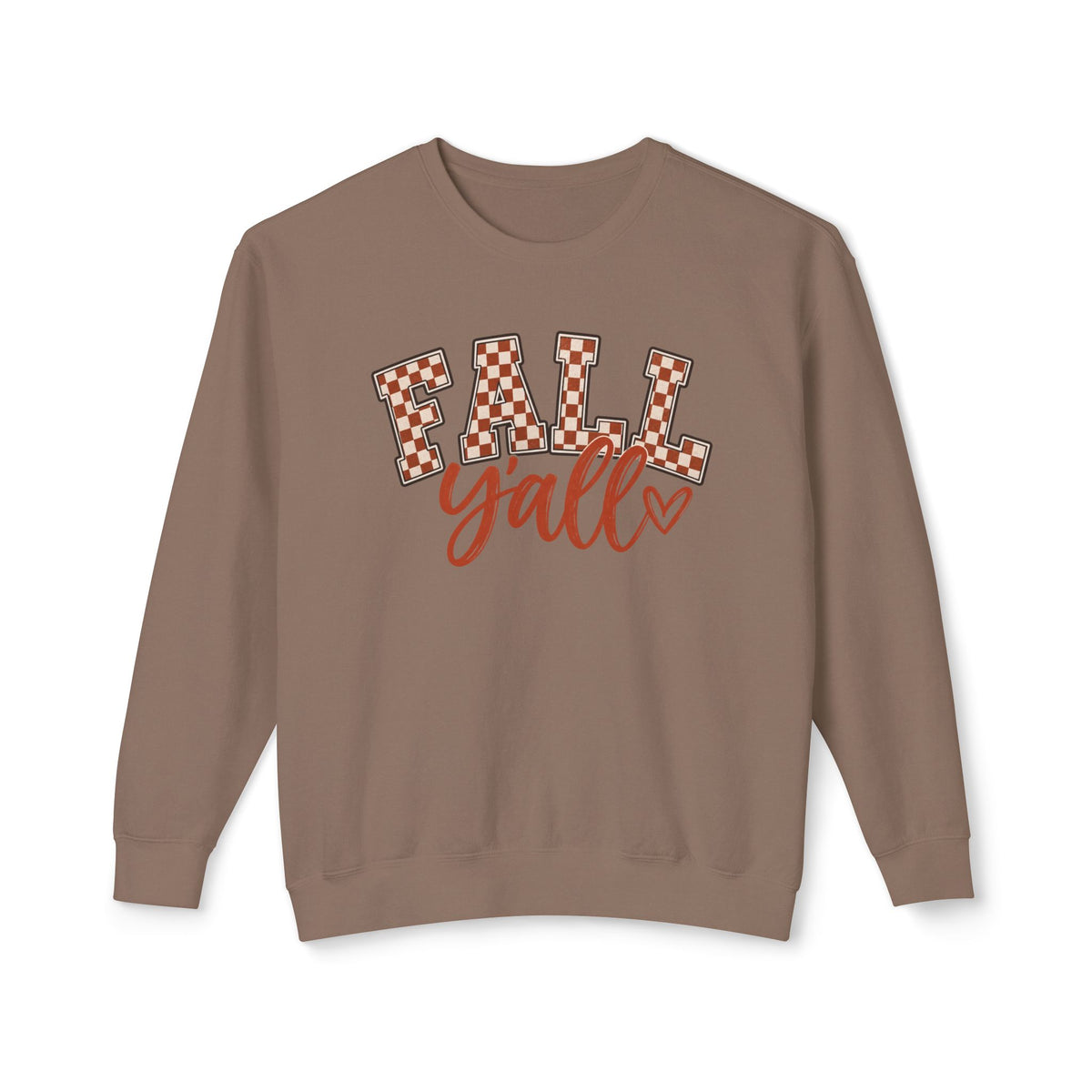 Fall Y'all Checkerboard Lightweight Crewneck Sweatshirt