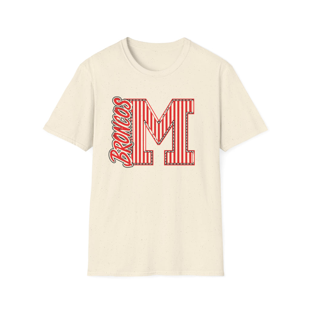 Broncos Varsity "M" Tee - Retro Letter Graphic T-Shirt