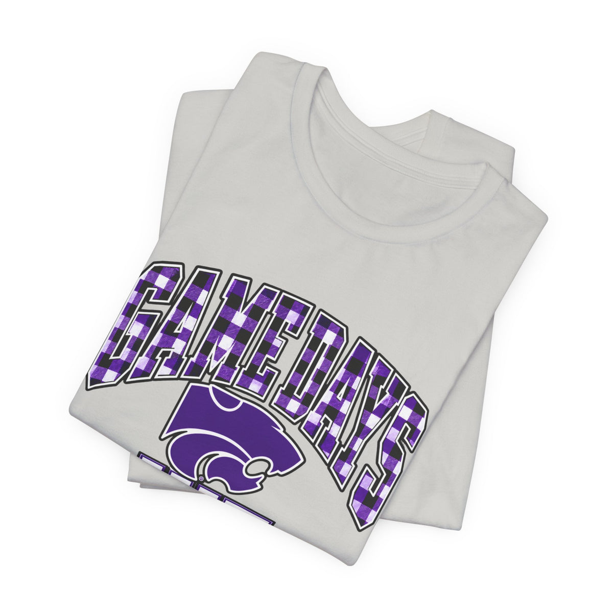Game Days Hit Different Wildcats Tee - Purple Plaid Game Day Shirt